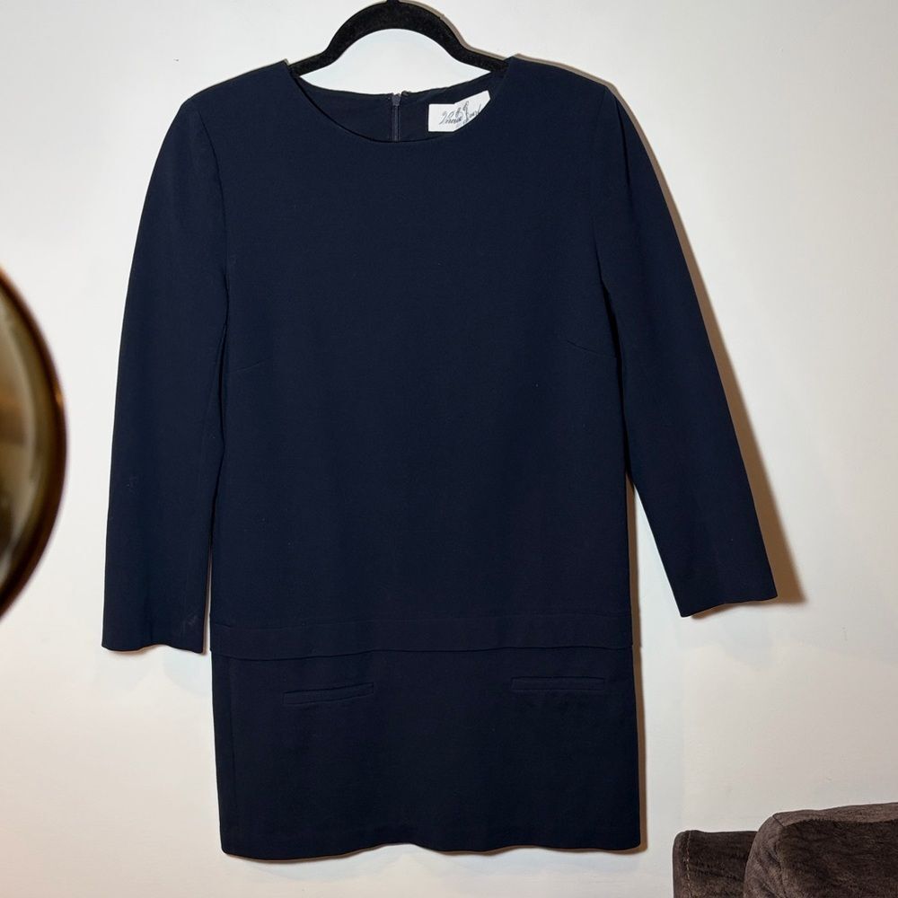 Veronica Beard Navy Structured Shift Dress – Made in USA